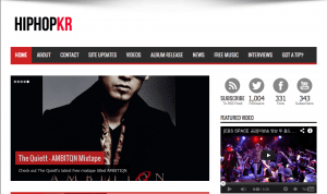 HiphopKR homepage screenshot