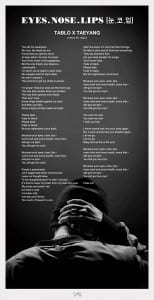 Tablo X Taeyang - 눈.코.입 (Eyes, Nose, Lips) lyrics