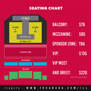 Illionaire Records Canada Tour 2015 seating chart