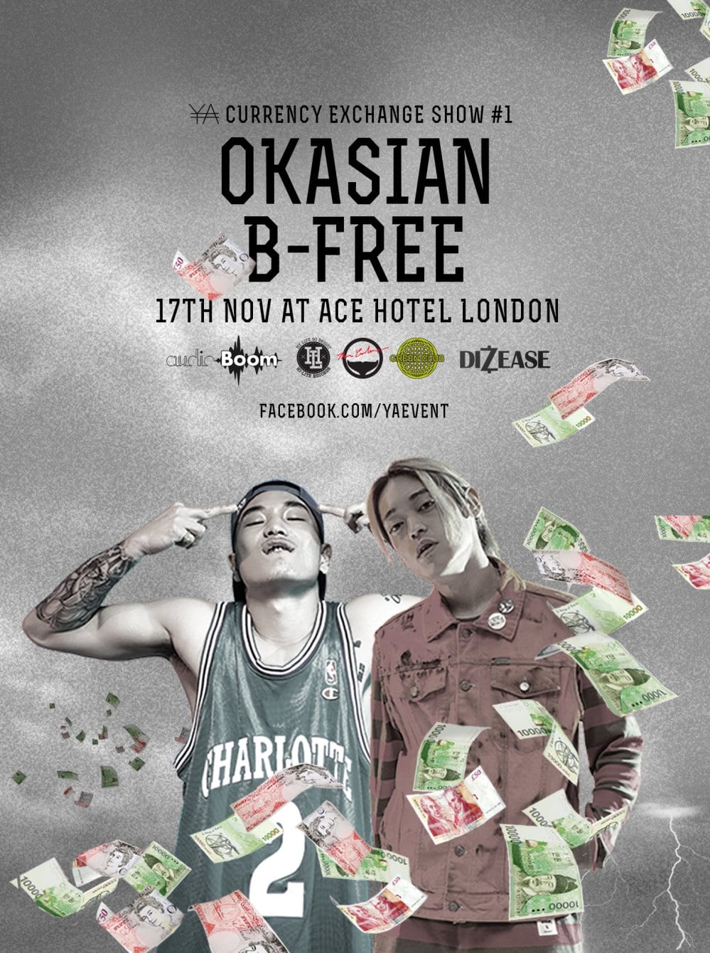 Okasian & B-Free - London concert poster