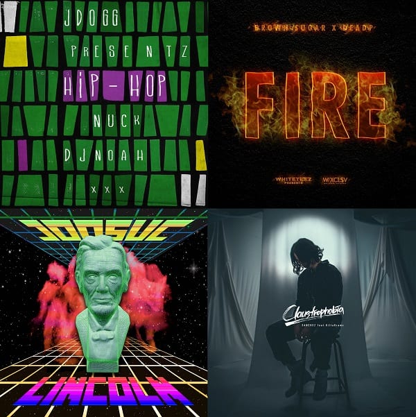 Album covers of Hip-Hop, Fire, LINCOLN, and Claustrophobia