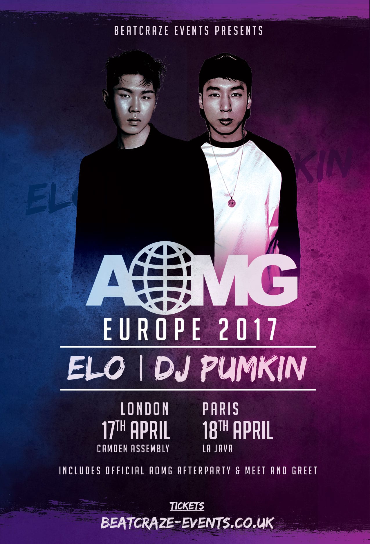 Poster AOMG Europe Tour ELO & DJ Pumkin