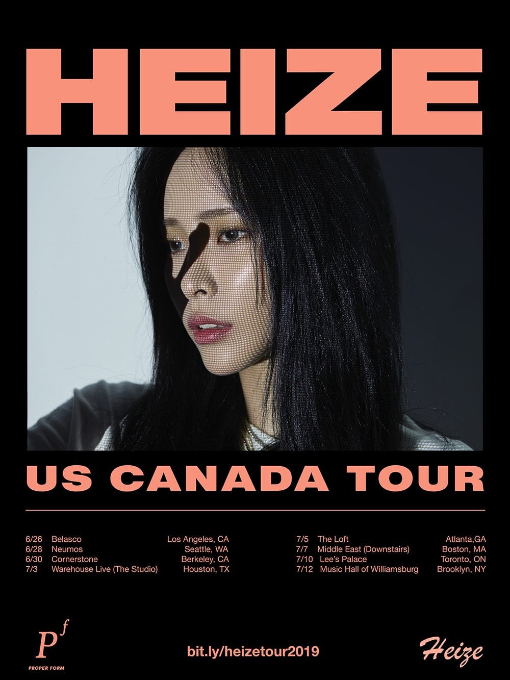 Heize US Canada Tour 2019 (poster)