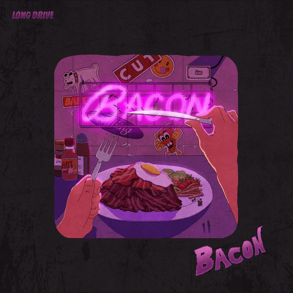 Long Drive - bacon (cover art)
